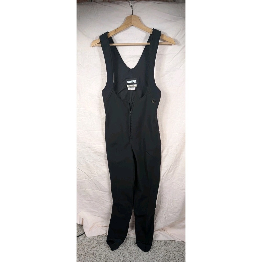 Vtg 80s 90s ROFFE Louise Black Ski Bib One Piece Jumpsuit Jett Suit Womens Sm 10